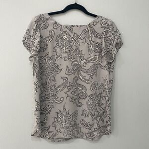 Loft Women’s Short / Cap Sleeve Blouse Paisley Print Size Small